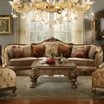 Brown Victorian Sectional Sofa By Homey Design HD-458