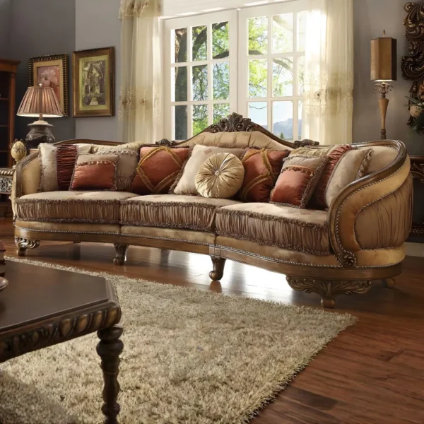Brown Victorian Sectional Sofa By Homey Design HD-458 - Image 2