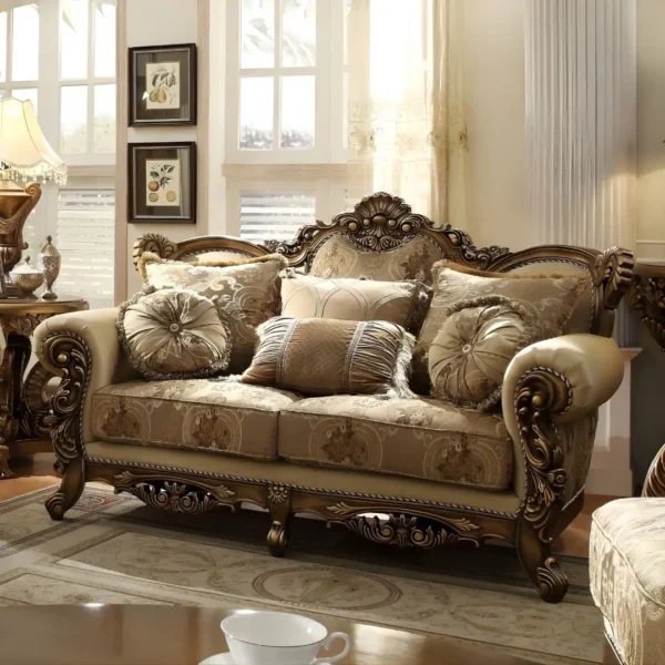 Met Ant Gold & Perfect Brown Victorian 3PC Sofa Set HD-506 By Homey Design - Image 4