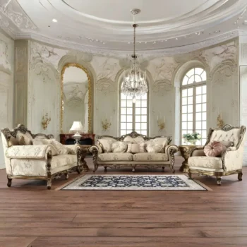 Met Ant Gold & Perfect Brown Victorian 3PC Sofa Set HD-506 By Homey Design