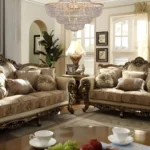 Met Ant Gold & Perfect Brown Victorian 3PC Sofa Set HD-506 By Homey Design - Image 2