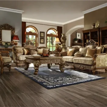 Metallic Antique Gold 3PC Sofa Set HD-610 By Homey Design