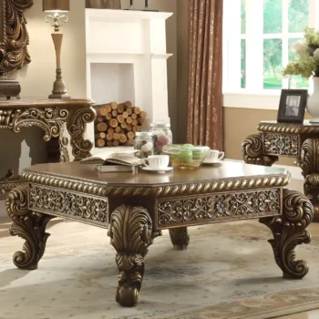 Met Ant Gold & Perfect Brown Victorian Coffee Table HD-8011 By Homey Design