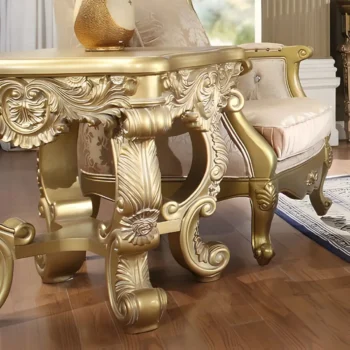 Metallic Bright Gold End Table HD-8086 By Homey Design