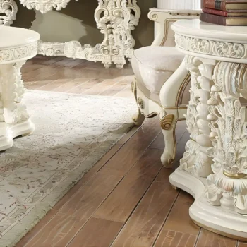 White Gloss Finish End Table HD-8089 By Homey Design