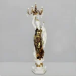 White & Metallic Gold Floor Lamp HD-7941 By Homey Design