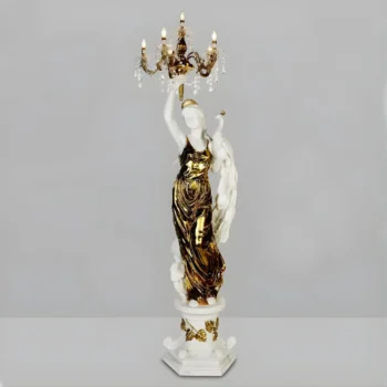 White & Metallic Gold Floor Lamp HD-7941 By Homey Design