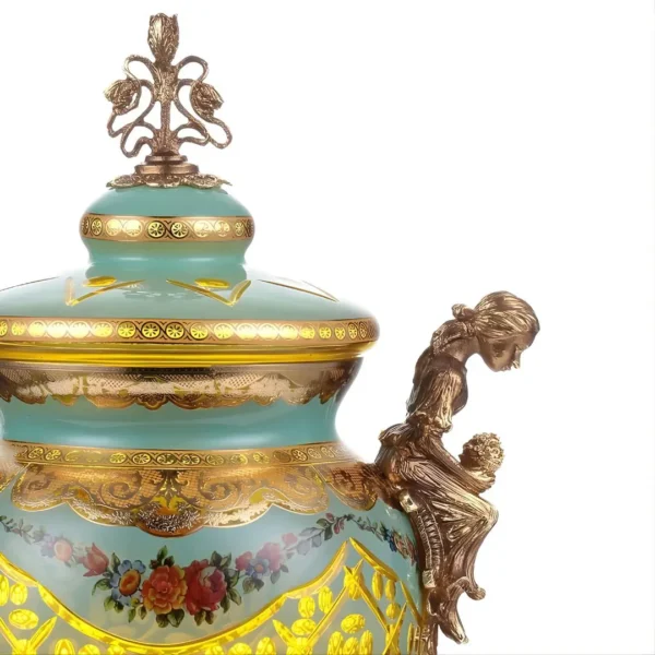 Bronze Floral Finish HD-6016L URN By Homey Design - Image 2