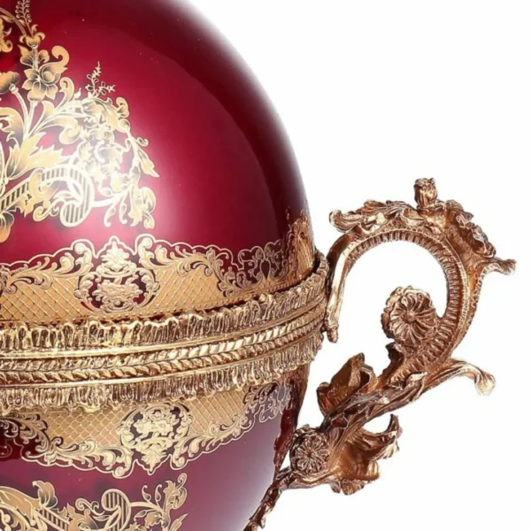 Bronze & Ruby Red Vase HD-6026 By Homey Design - Image 2