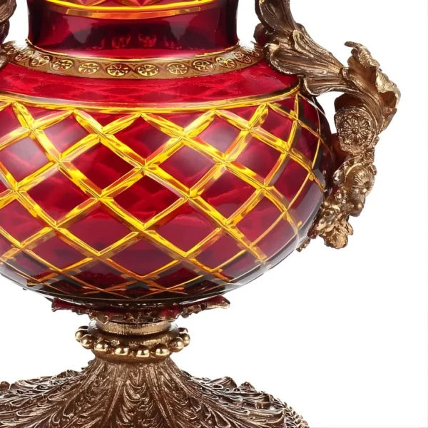 Bronze – Amber & Ruby Red-Gold Vase HD-3014 By Homey Design - Image 2