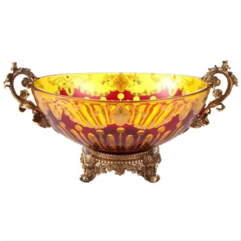 Amber & Ruby Red Bowl HD-3005 By Homey Design
