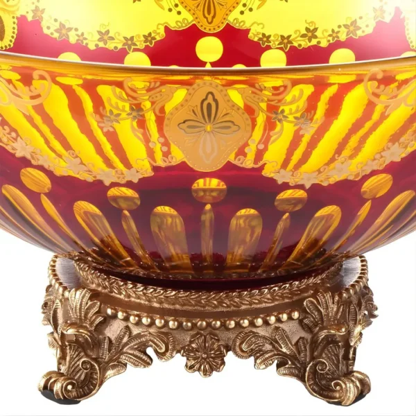 Amber & Ruby Red Bowl HD-3005 By Homey Design - Image 2