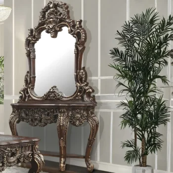 Cherry Walnut Victorian Console Table HD-998C By Homey Design