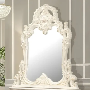 Ivory with Metallic Gold Highlights Mirror HD-998I By Homey Design