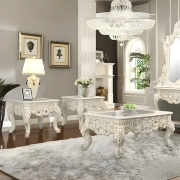 Ivory 3 Coffee Table Set HD-998I By Homey Design
