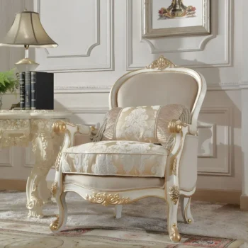 Plantation Cove White Victorian Chair HD-2669 By Homey Design