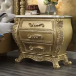 Metallic Gold Victorian HD-1801 4PCs Eastern King Bedroom Set By Homey Design - Image 3