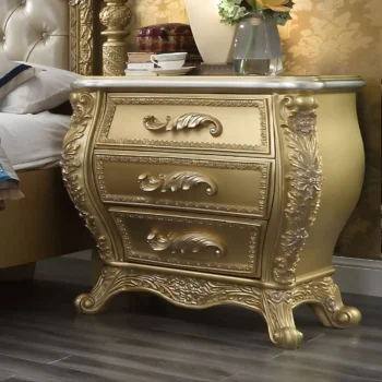 Metallic Gold HD-1801 Nightstand By Homey Design