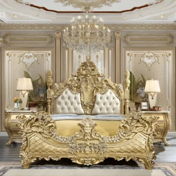 Metallic Gold HD-1801 California King Bed By Homey Design