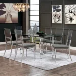Casper Chrome Dining Table CM3654T-TABLE BY Furniture of America