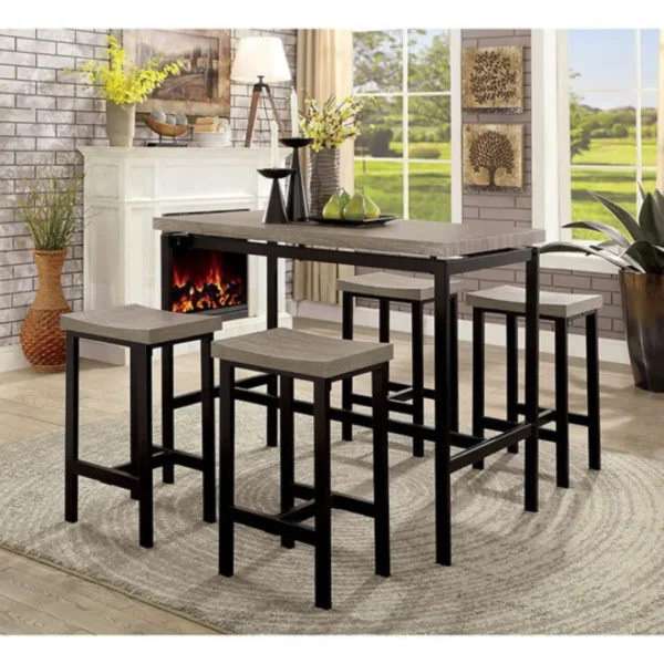 Vilvoorde 5 Pc. Counter Ht. Table Set CM3454PT-5PK BY Furniture of America