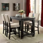 Sania Counter Ht. Bench CM3324BK-PBN BY Furniture of America