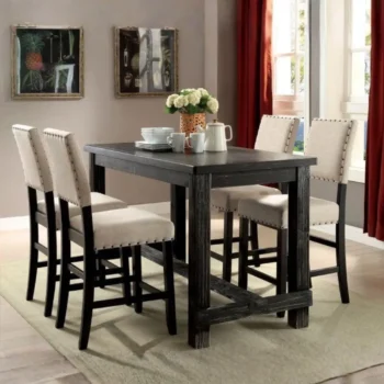 Sania Counter Ht. Bench CM3324BK-PBN BY Furniture of America