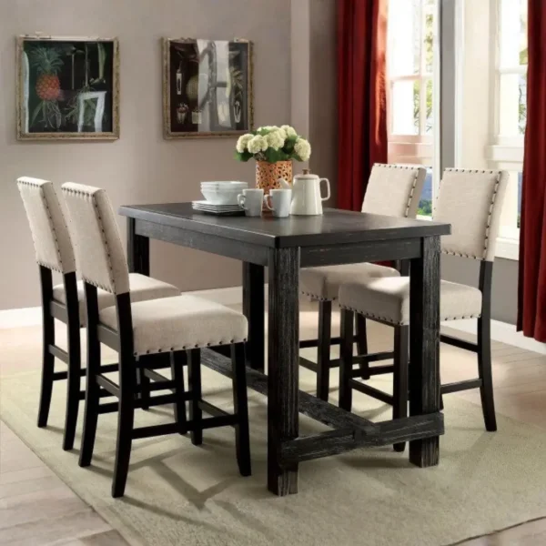 Sania Counter Ht. Bench CM3324BK-PBN BY Furniture of America