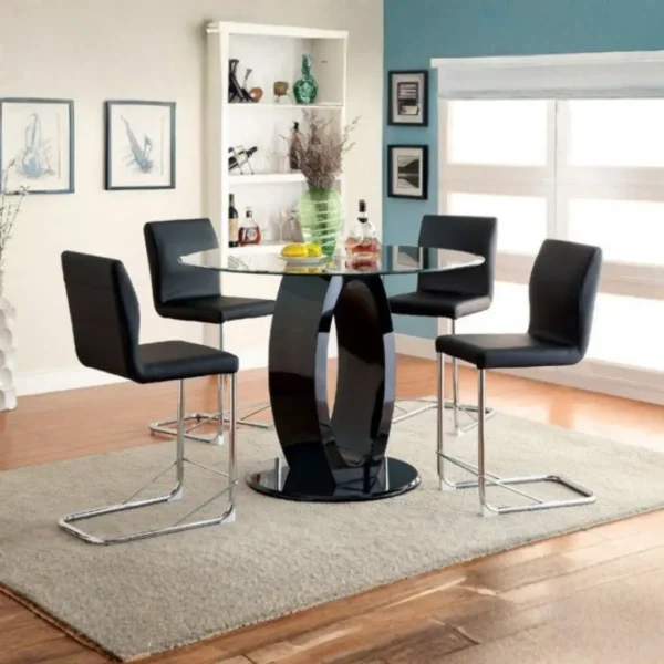 Lodia Round Counter Ht. Table CM3825BK-RPT BY Furniture of America