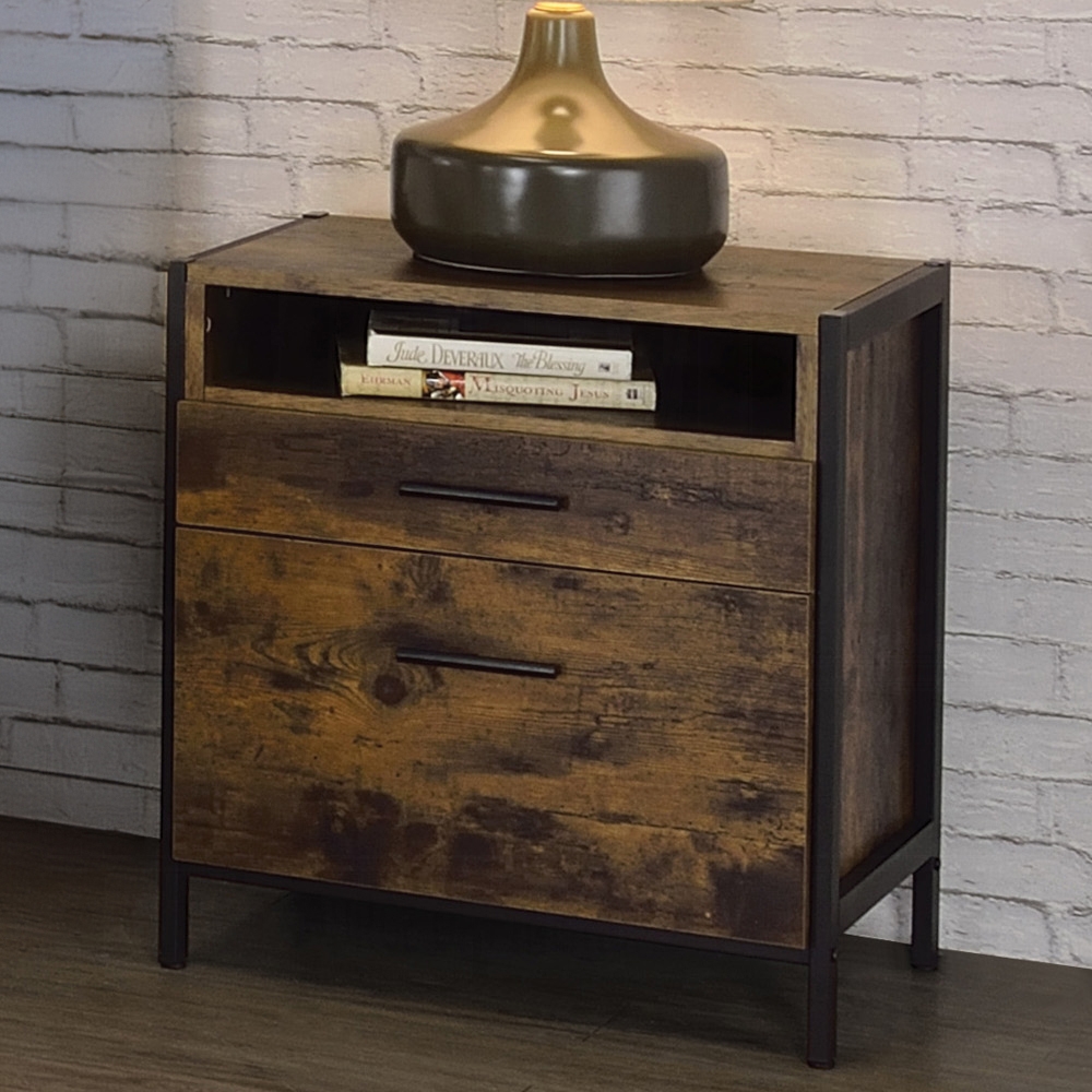 Rustic Oak Juvanth Nightstand 24263 by ACME