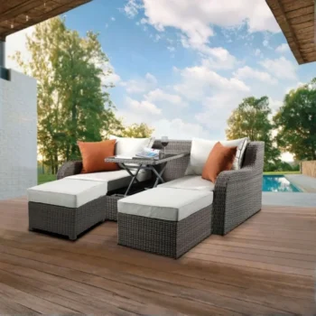 Salena Patio Sofa & Ottoman