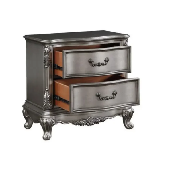 Ausonia Nightstand Antique Platinum Finish By ACME