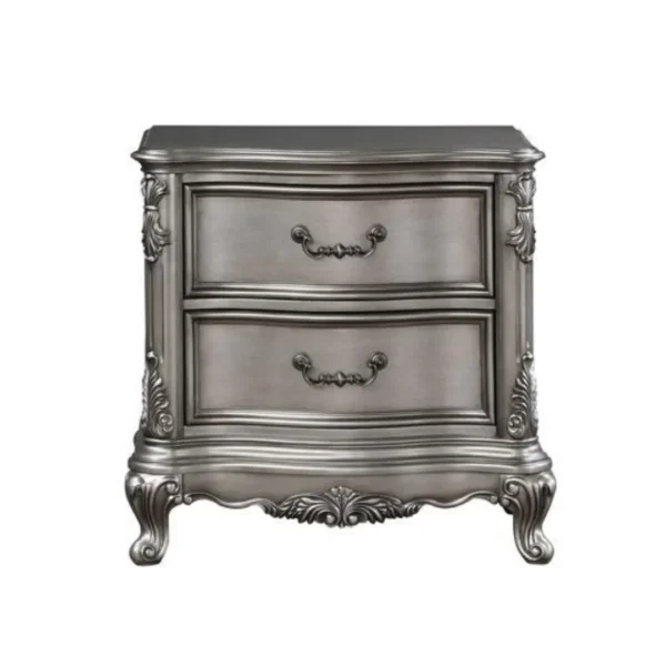 Ausonia Nightstand Antique Platinum Finish By ACME
