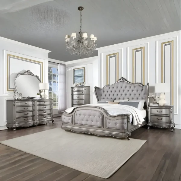 Ausonia Nightstand Antique Platinum Finish By ACME