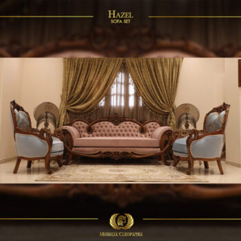 Handmade 3Pcs- Hazel Blue Peach Sofa Set