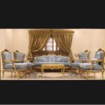 Handmade 5Pcs- Classic Sky Blue Sofa Set 11