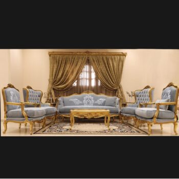 Handmade 5Pcs- Classic Sky Blue Sofa Set