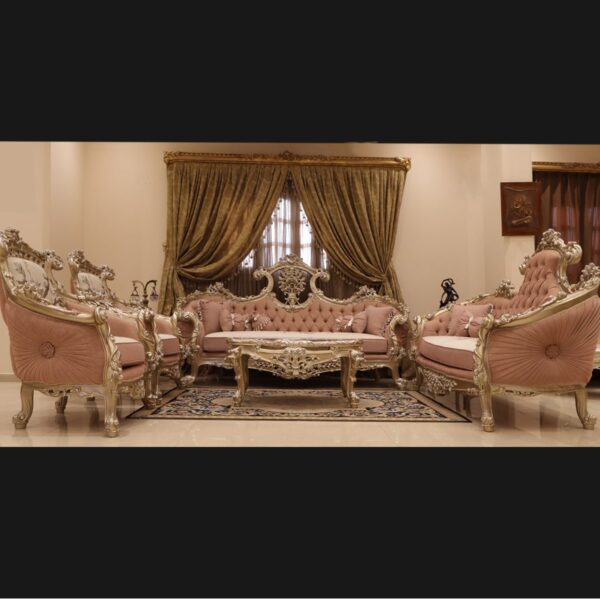 Handmade 4Pcs-Zayn Peach Sofa Set 4