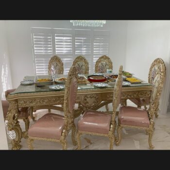 Handmade 9Pcs- Zayn Peach Dinning Set