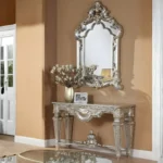 Luxury Silver Finish Victorian Console Table HD-8908S By Homey Design