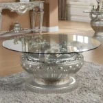 Luxury Silver Finish 3PCs Coffee Table Set HD-8908S By Homey Design - Image 3