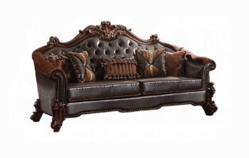 Vendome II Sofa With 5 Pillows in Brown Leather 53130 by ACME