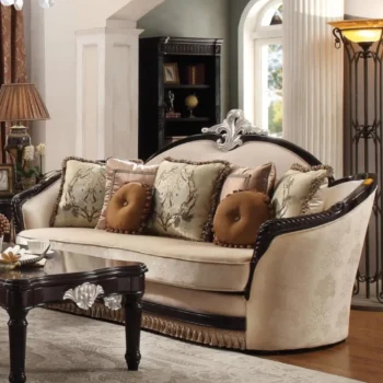 Ernestine Tan Fabric Sofa With 7 Pillows by ACME