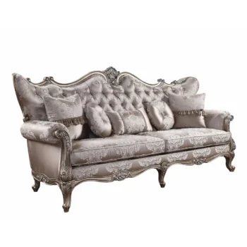 Jayceon Sofa W5 Pillows Fabric & Champagne Finish By ACME
