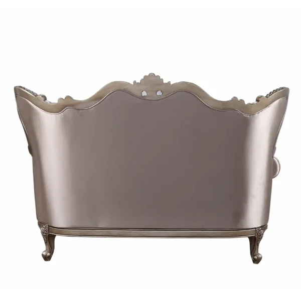 Jayceon Loveseat W2 Pillows Fabric & Champagne Finish By ACME