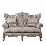 Jayceon Loveseat W2 Pillows Fabric & Champagne Finish By ACME