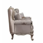 Jayceon Loveseat W2 Pillows Fabric & Champagne Finish By ACME