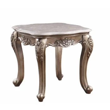 Jayceon End Table Marble Top & Champagne Finish By ACME