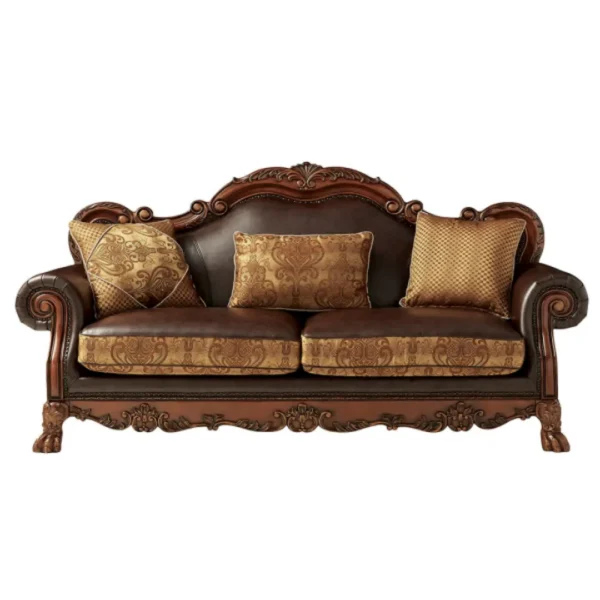 Dresden Brown Leather Sofa With 3 Pillows by ACME