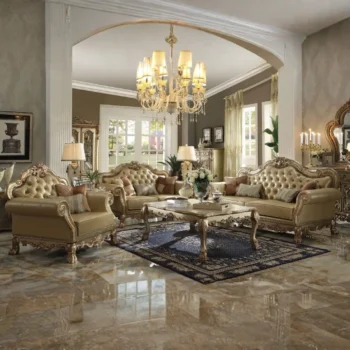 Dresden Bone Leather Sofa With 4 Pillows By ACME